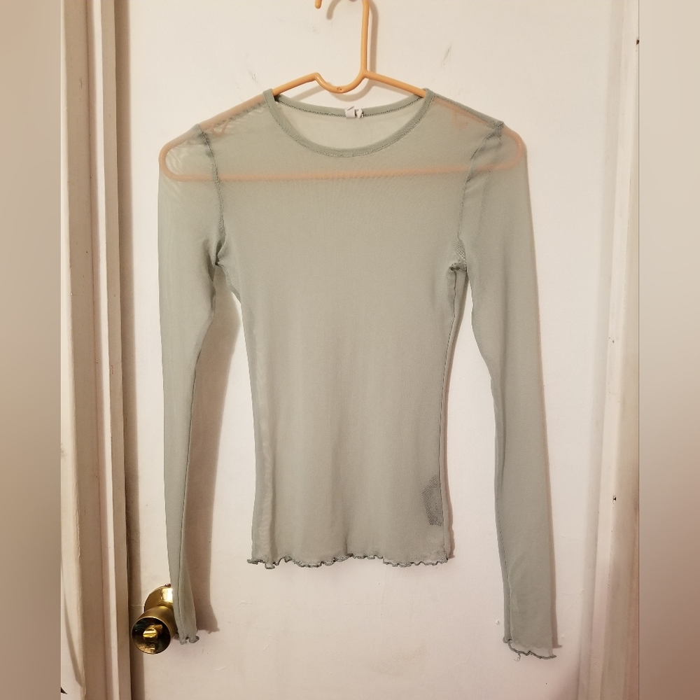 Urban Outfitters mesh blue grey long sleeve